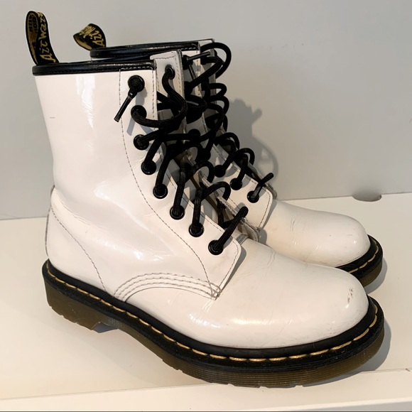 Doc Martens 1460 White Boots - Picture 1 of 9